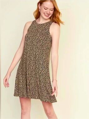Old Navy Leopard Print Sleeveless Mini Dress - Tan & Black